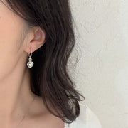 Natural White Diamond Heart Earrings. D0.88ct,18K